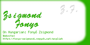 zsigmond fonyo business card
